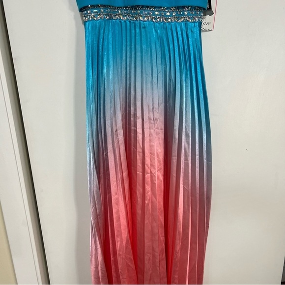 Rare Editions Big Girl's Ombre Zip Up Dressy Maxi Dress Blue Size 12 NWT - Picture 4 of 16